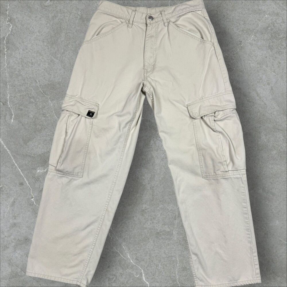 Vintage Levis Cargo Pants Khaki Beige Baggy Straight Leg - 31x32 (31x29 Actual)